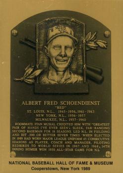 1981-89 Official Hall of Fame Metallic Plaques #NNO Red Schoendienst Front