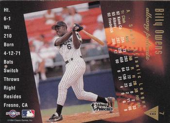 1994 Classic Best Gold #7 Billy Owens Back