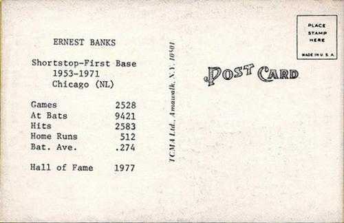 1973-80 TCMA All-Time Greats Postcards #NNO Ernie Banks Back