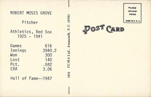1973-80 TCMA All-Time Greats Postcards #NNO Lefty Grove Back