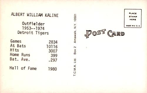 1973-80 TCMA All-Time Greats Postcards #NNO Al Kaline Back