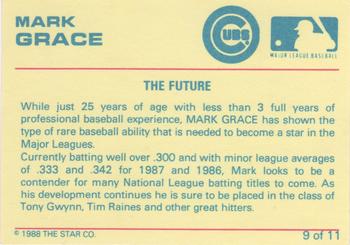 1989 Star Mark Grace #9 Mark Grace Back