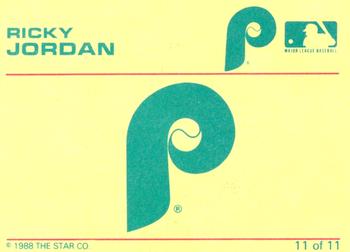 1989 Star Ricky Jordan #11 Ricky Jordan Back