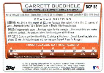 2012 Bowman Chrome - Prospects #BCP183 Garrett Buechele Back