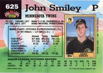 1992 Stadium Club - National Convention #625 John Smiley Back