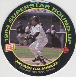 1994 Oscar Mayer Round-Ups #21 Andres Galarraga Front