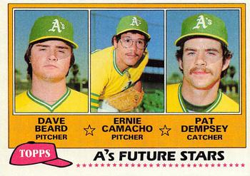 1981 Topps #96 A's Future Stars (Dave Beard / Ernie Camacho / Pat Dempsey) Front