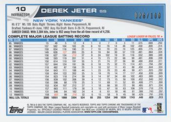 2013 Topps Chrome - Black Refractors #10 Derek Jeter Back