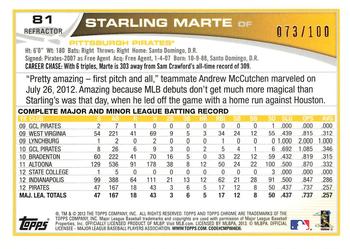 2013 Topps Chrome - Black Refractors #81 Starling Marte Back