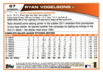 2013 Topps Chrome - Refractors #67 Ryan Vogelsong Back