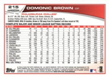 2013 Topps Chrome - Refractors #215 Domonic Brown Back