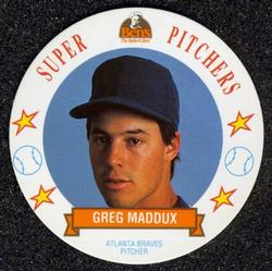 1993 Ben's Bakers Super Pitchers Discs #4 Greg Maddux Front