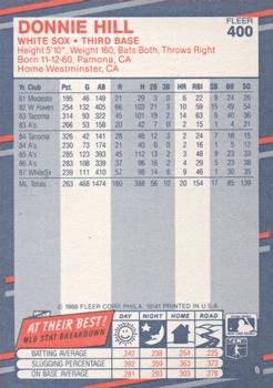 1988 Fleer - Glossy #400 Donnie Hill Back