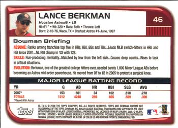 2008 Bowman Chrome #46 Lance Berkman Back