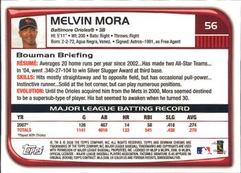2008 Bowman Chrome #56 Melvin Mora Back