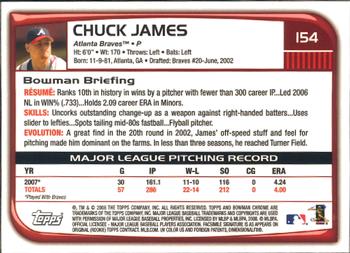 2008 Bowman Chrome #154 Chuck James Back