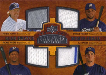 2008 Upper Deck Ballpark Collection #204 Robin Yount / Prince Fielder / Rickie Weeks / J.J. Hardy Front