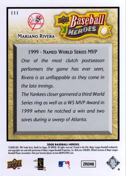 2008 Upper Deck Baseball Heroes #111 Mariano Rivera Back