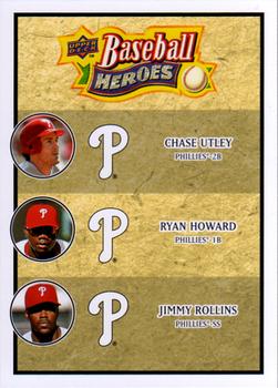 2008 Upper Deck Baseball Heroes #191 Chase Utley / Ryan Howard / Jimmy Rollins Front