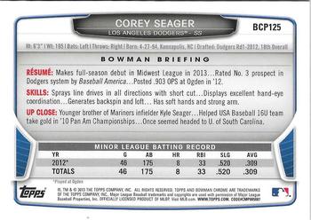 2013 Bowman Chrome - Prospects #BCP125 Corey Seager Back