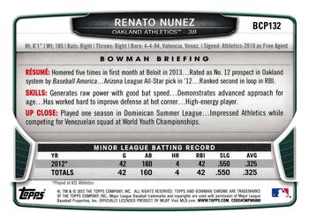 2013 Bowman Chrome - Prospects #BCP132 Renato Nunez Back
