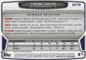 2013 Bowman Chrome - Prospects #BCP158 Tyrone Taylor Back