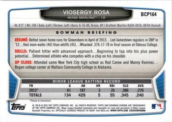 2013 Bowman Chrome - Prospects #BCP164 Viosergy Rosa Back