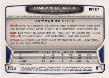 2013 Bowman Chrome - Prospects #BCP177 Cameron Gallagher Back