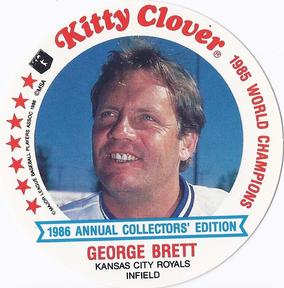 1986 Kitty Clover Kansas City Royals Discs #20 George Brett Front