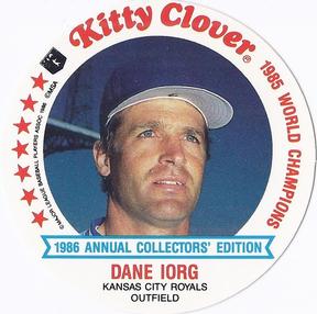 1986 Kitty Clover Kansas City Royals Discs #9 Dane Iorg Front