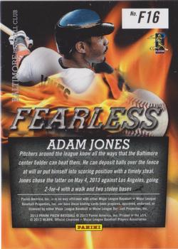 2013 Panini Prizm - Fearless #F16 Adam Jones Back