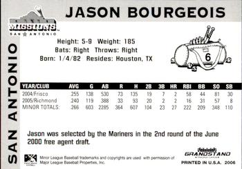 2006 Grandstand San Antonio Missions #9 Jason Bourgeois Back