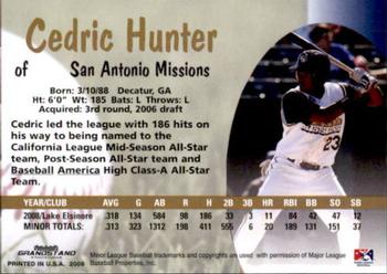 2009 Grandstand San Antonio Missions #NNO Cedric Hunter Back