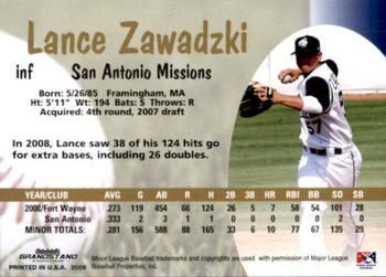 2009 Grandstand San Antonio Missions #NNO Lance Zawadzki Back