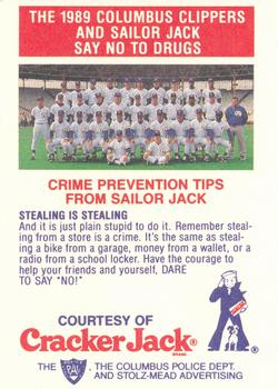 1989 Columbus Clippers Police #21 Bobby Green Back