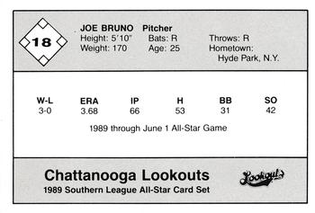 1989 Jennings Southern League All-Stars  #18 Joe Bruno Back