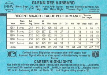 1988 Donruss Oakland Athletics Team Collection #NEW Glenn Hubbard Back