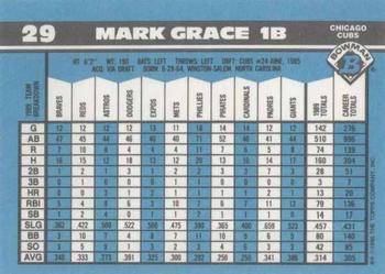 1990 Bowman - Limited Edition (Tiffany) #29 Mark Grace Back