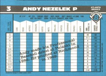 1990 Bowman - Limited Edition (Tiffany) #3 Andy Nezelek Back