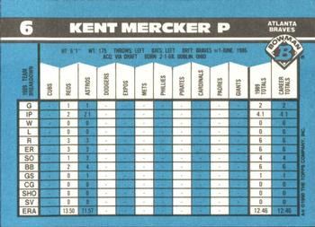 1990 Bowman - Limited Edition (Tiffany) #6 Kent Mercker Back