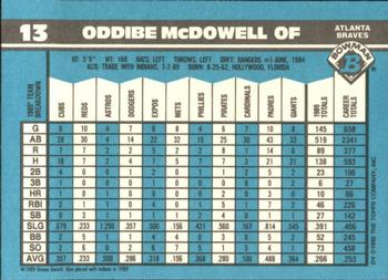 1990 Bowman - Limited Edition (Tiffany) #13 Oddibe McDowell Back