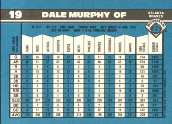 1990 Bowman - Limited Edition (Tiffany) #19 Dale Murphy Back