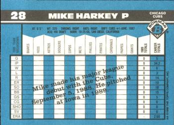 1990 Bowman - Limited Edition (Tiffany) #28 Mike Harkey Back