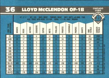 1990 Bowman - Limited Edition (Tiffany) #36 Lloyd McClendon Back