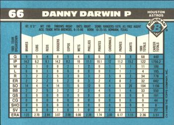 1990 Bowman - Limited Edition (Tiffany) #66 Danny Darwin Back