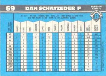 1990 Bowman - Limited Edition (Tiffany) #69 Dan Schatzeder Back