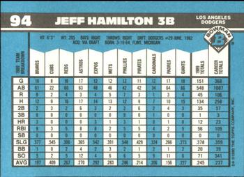 1990 Bowman - Limited Edition (Tiffany) #94 Jeff Hamilton Back