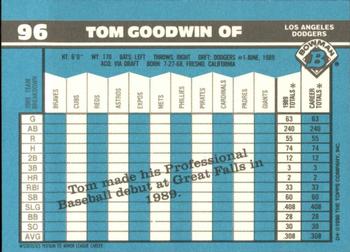 1990 Bowman - Limited Edition (Tiffany) #96 Tom Goodwin Back