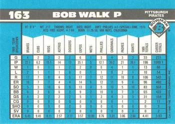 1990 Bowman - Limited Edition (Tiffany) #163 Bob Walk Back