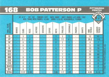 1990 Bowman - Limited Edition (Tiffany) #168 Bob Patterson Back